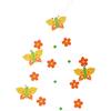 Spring Garland with Orange Butterflies and Flowers - Wooden Pendant 120cm