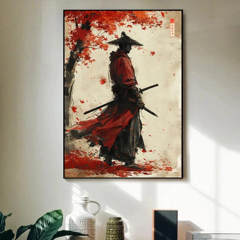 Sumie Japanese Ink Paint Geisha Samurai Landscape Prints Poster Canvas Painting Modern Wall Art Picture Living Room Home Decor