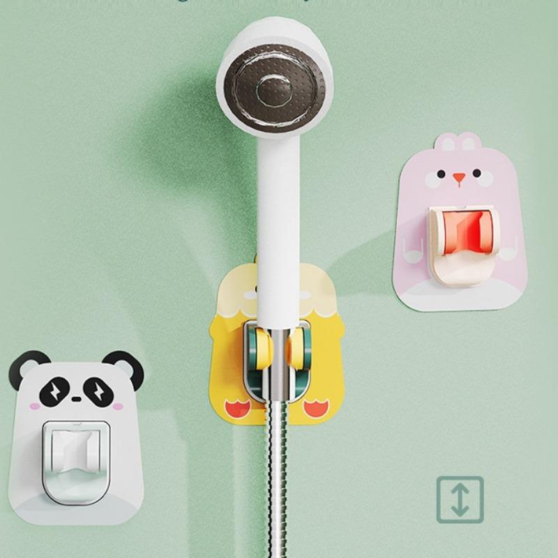 1pc Shower Bracket Free Punch Nozzle Hanging Seat Fixed Artifact Adjustable Lotus Pod Bathroom Children's Flower Drying Shower