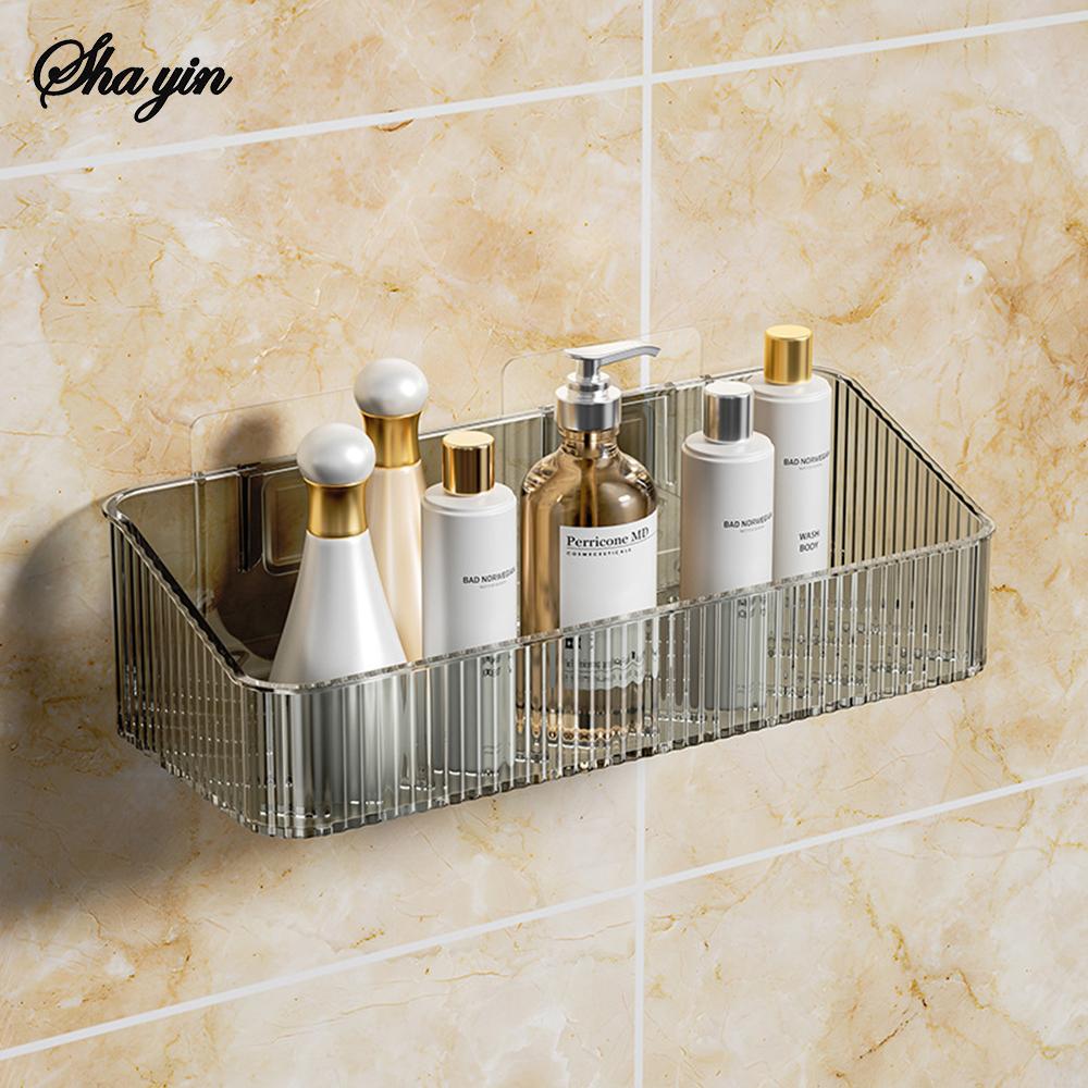 

Bathroom Storage Rack Wall Mounted Toilet Washroom Washroom Washbasin Wall Organizing Storage Basket серый