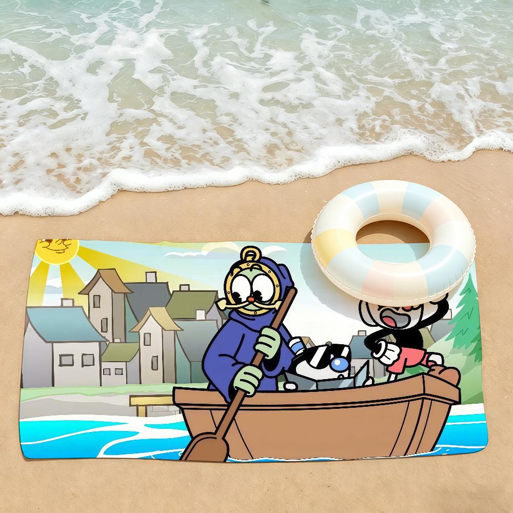 Adventure Game Cuphead Towel Drying Bath Towel Applicable To Light Swimming Camping Yoga Beach Out