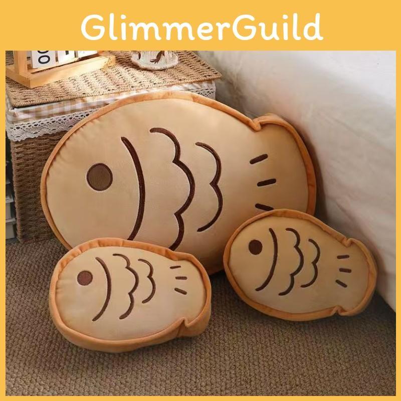 Cute Fish Butter Cookies Taiyaki Plush Cushion With Embroidered Design Girls For
