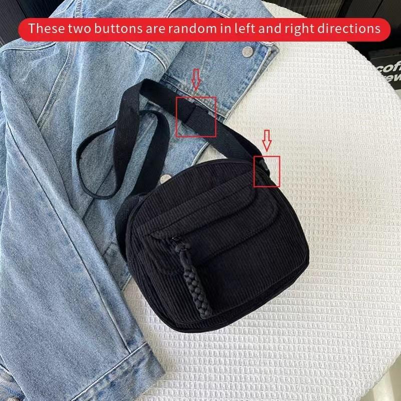 Youth Fashion Small Shoulder Bag With Hidden Zipper And Multicolor Cotton Material