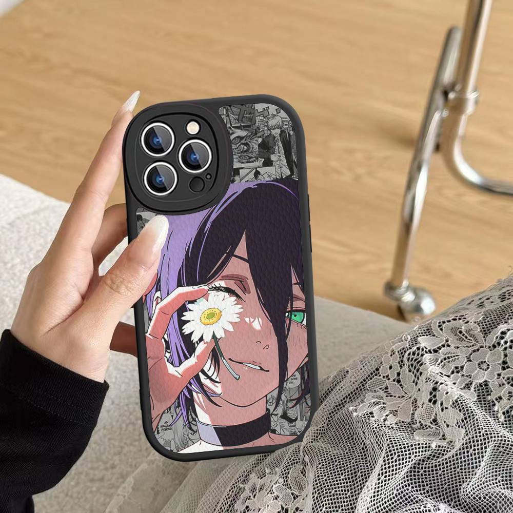 Cool Anime R-Reze Phone Case For IPhone 16 15 14 11 12 13 Pro Max Plus Back Leather Shell