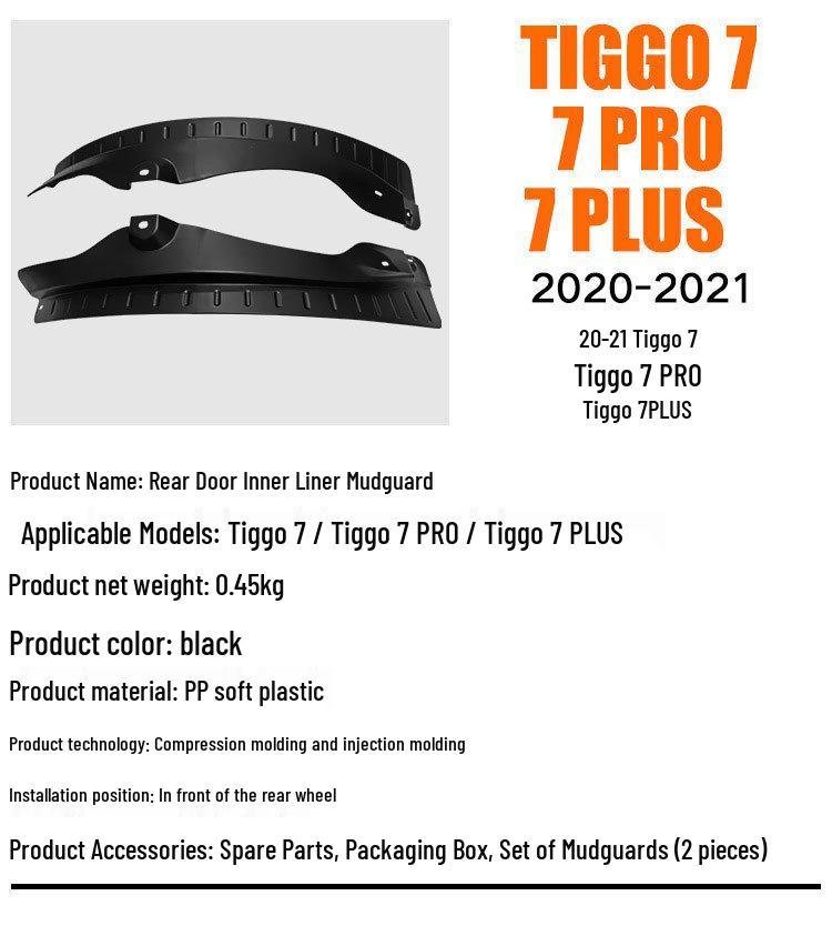 Chery Tiggo 7 PRO PLUS 2020 Hinterer Schmutzfänger Lederradschalen