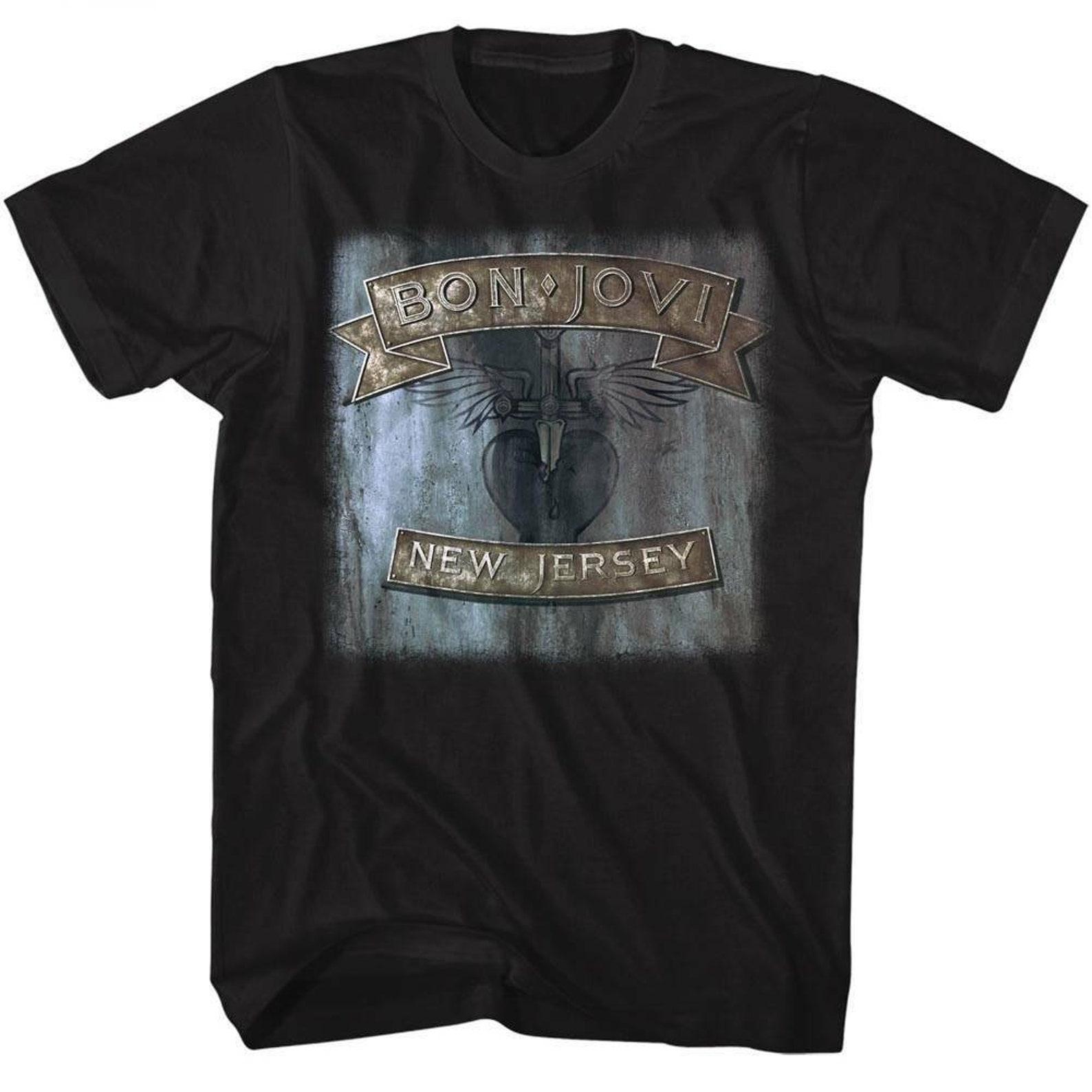 Bon Jovi New Jersey Black Adult T-Shirt 4XL