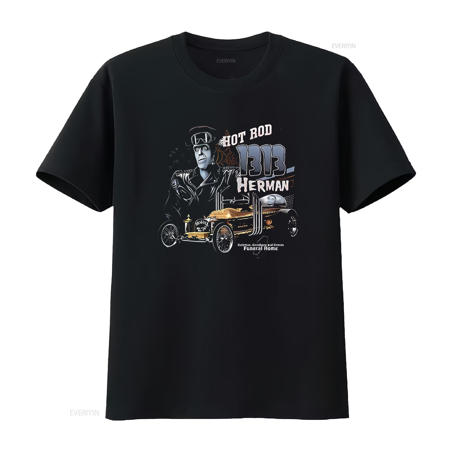 

The Munsters Hot Rod Herman Drag u la Grandpa Mens T Shirt Retro Design vintage Washed homme Casual Unisex streetwear Slightly 4XL