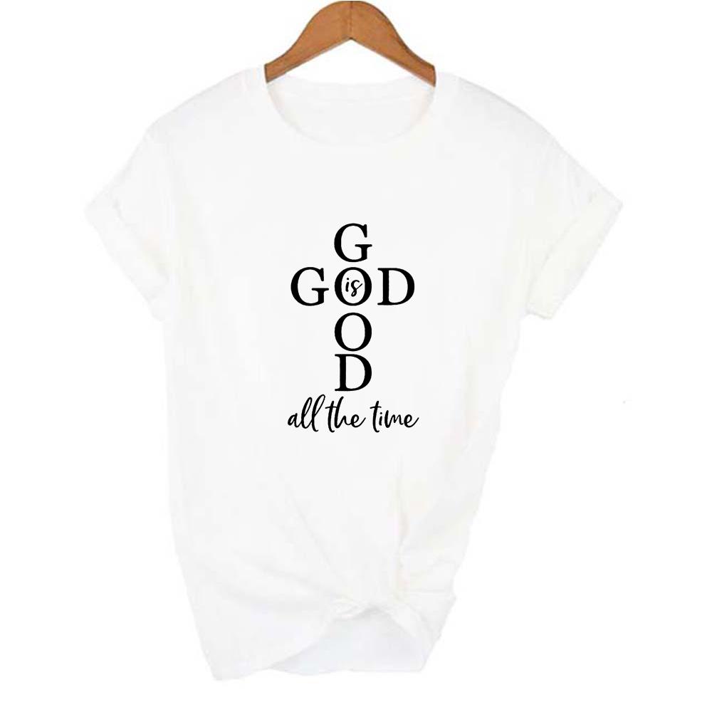 Jesus Peace Print Women T Shirt God Letter Religious Summer T Shirts Graphic Tees Female