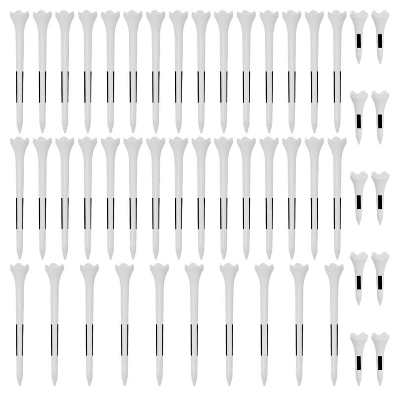 

50Pcs Long and Short Plastic Golfs Tees Unbreakable 4 Prongs Head Tees Golfs Balls Stand Outdoor Sport Golfs Tees білий