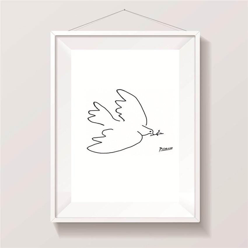 

Картина Пикассо Абстрактное искусство Печать на холсте Настенная живопись Животные Собака Плакат Скандинавский постер Настенные картины для гостиной 30x40cm No Framed