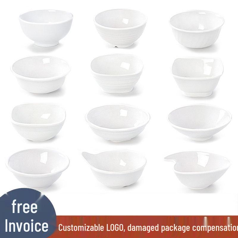 Melaminová sada čtvercových misek: Ideální pro Hot Pot, Omáčky, Rýži, Kaši a Polévku - Pro Komerční a Restauranční Použití.