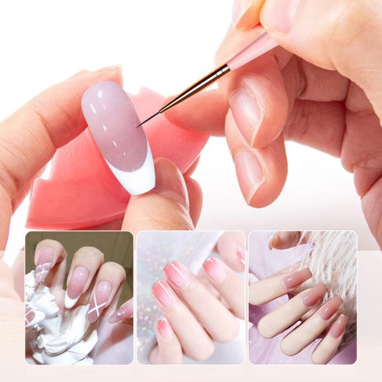 

Ручка для рисования ногтей с красивым узором, нейлоновый деревянный столбик, металлический мрамор, дизайн ногтей I