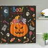Halloween pumpkin Lantern Shower Curtain Bathroom The Terrible  Forest Wood Ghost House Tombstone Fabric Bathroom Curtain Set