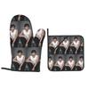 Jungwon En Kpop Oven Mitts and Pot Holder Sets of 2 for Baking Kitchen Cooking Grilling Resistant Non-Slip Gloves