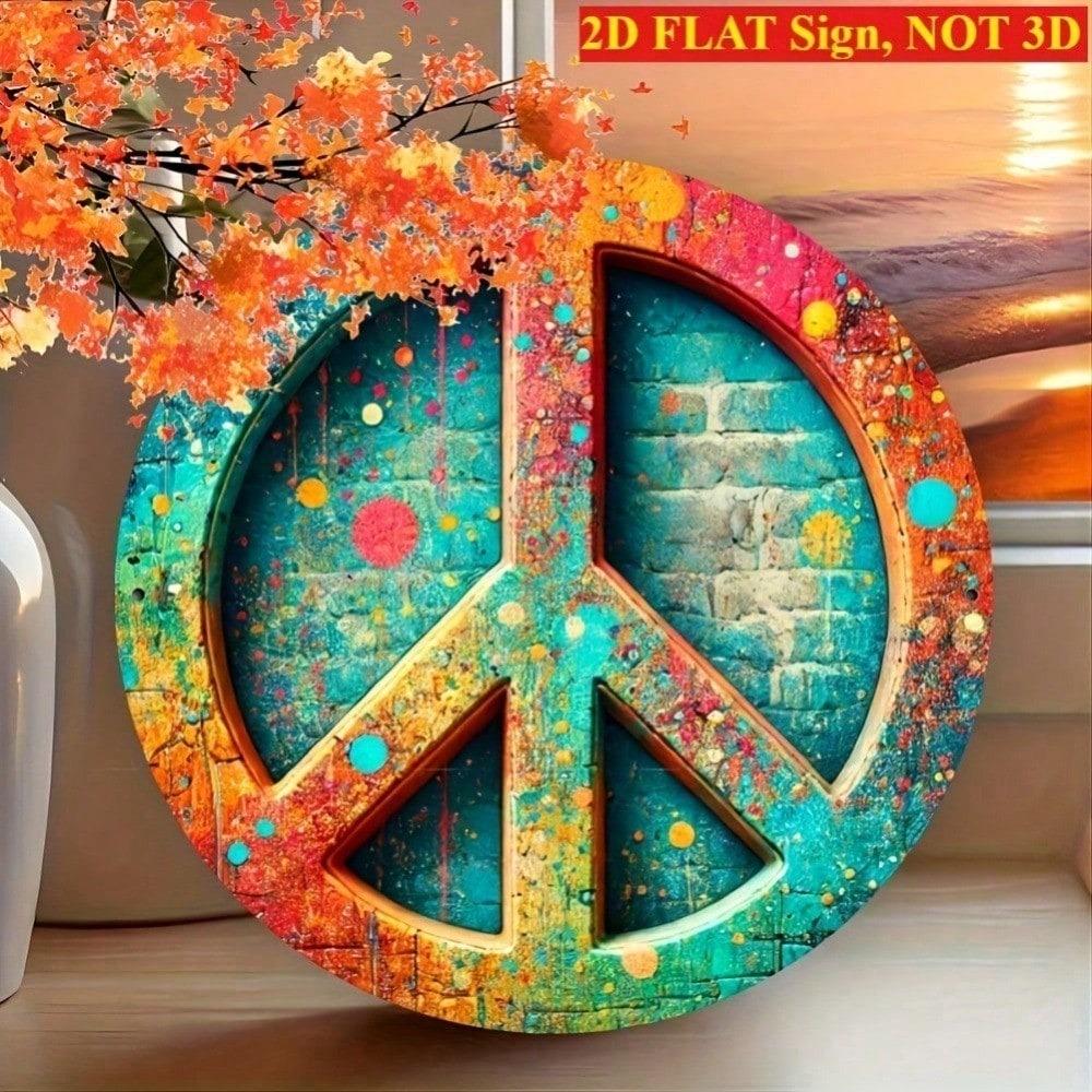 1 Stück Runde Metallblechschild Wandkunst, 8x8 Zoll Aluminium Spritzer Dekor, Abstraktes Design, Wetterfest Innen