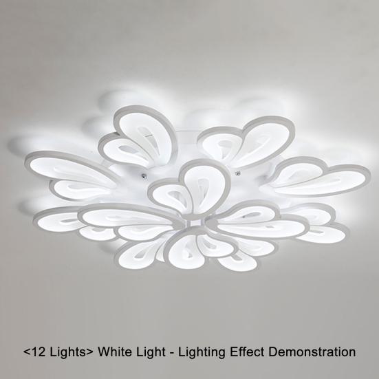 Lampa Sufitowa LED w Kształcie Kwiatu Ściemniana Nowoczesna Lampa Miękkie Światło Ochrona Oczu Lampka Nocna Artystyczne Oświetlenie Salonu w Kształcie Serca