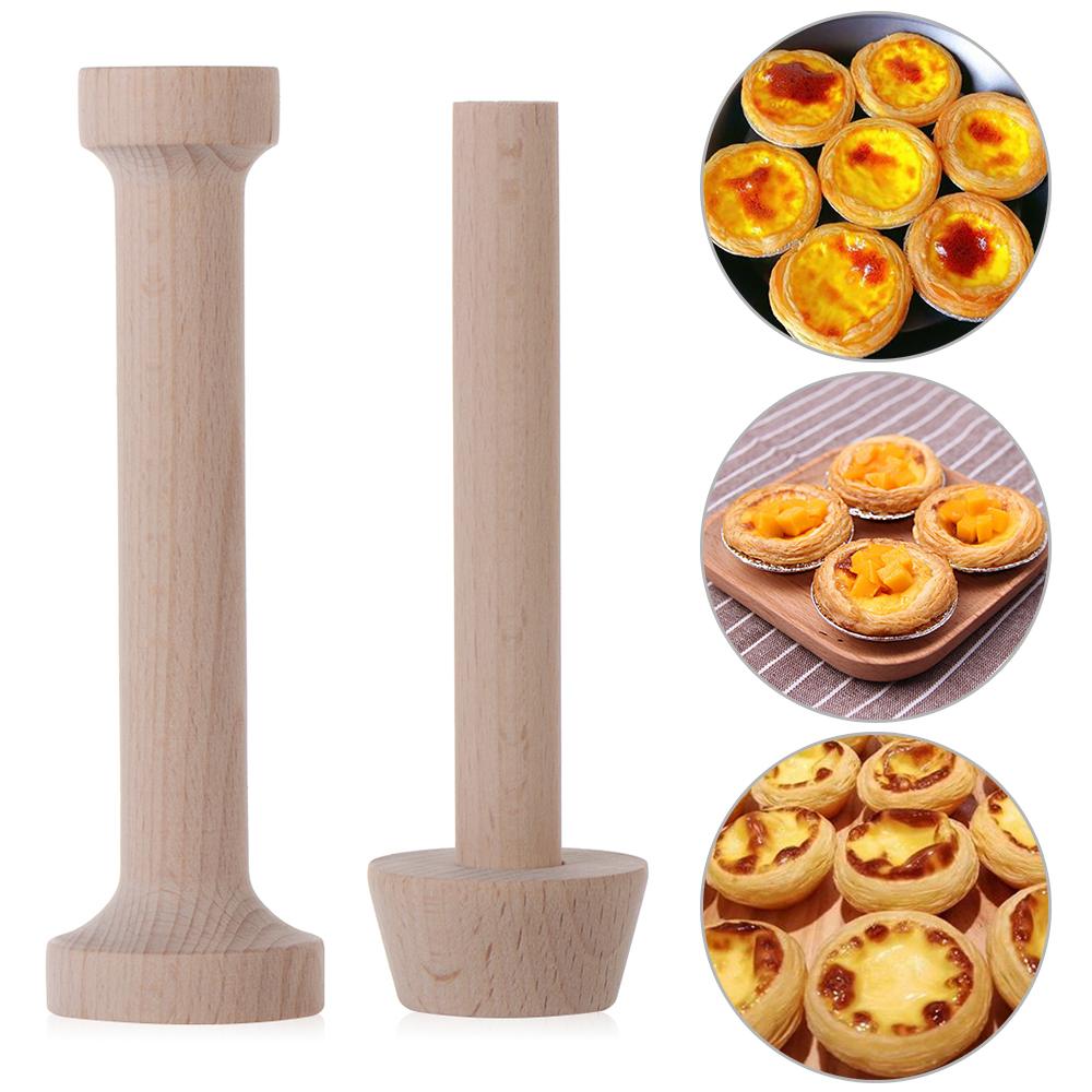 New Baking Supplies Double Side Cake Tools Wooden Pastry Pusher Egg Tart Tamper