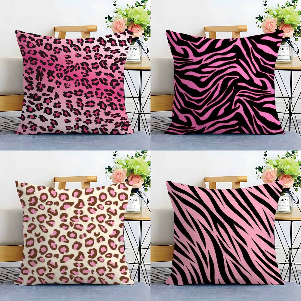 Y2k Fashion Leopard Print Pillow Case Plush Fabric Soft Double Sided Print Sofa Cushion Cover Throw Pillow Covers