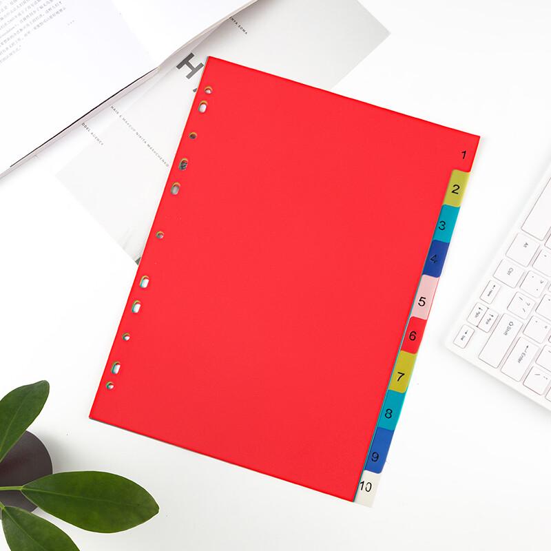 A4 Colored Numerical Index Dividers 5-Pack
