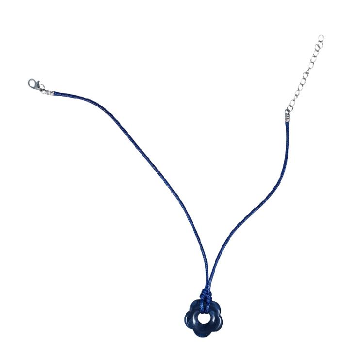 

Retro Braided Wax Rope Flower Necklace Female Hip-hop Cold Wind Neck Chain синій