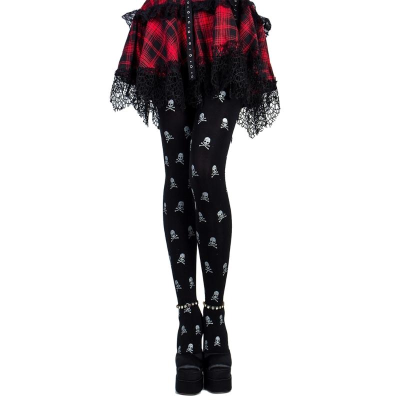 Women s Patterned Tights,High Waist Pantyhose,Halloween Skull Print Pantyhose Control Top Stockings Pantyhose Tights 1