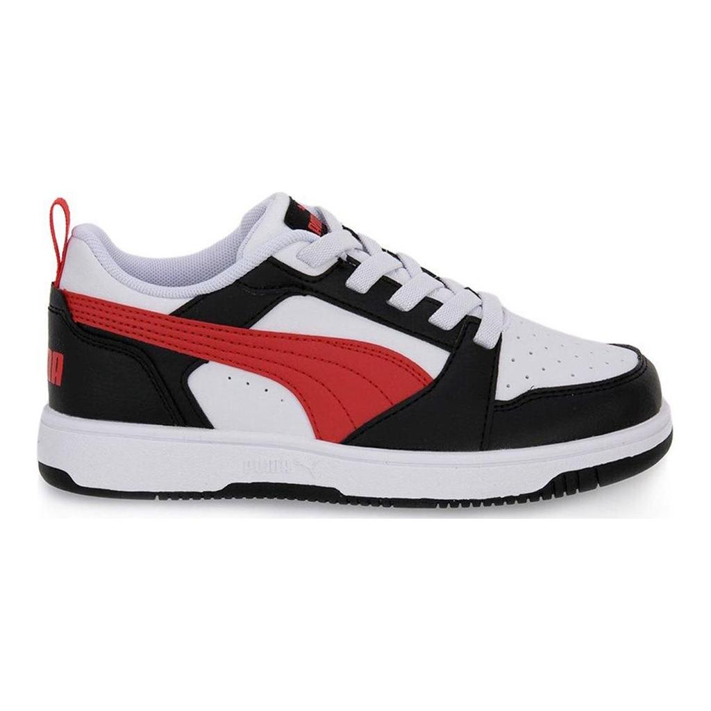 Puma Rebound V6 Low Ac Ps Comfortable Low-Top Kids Skate Shoes Kids Sneakers White Black 396742-04