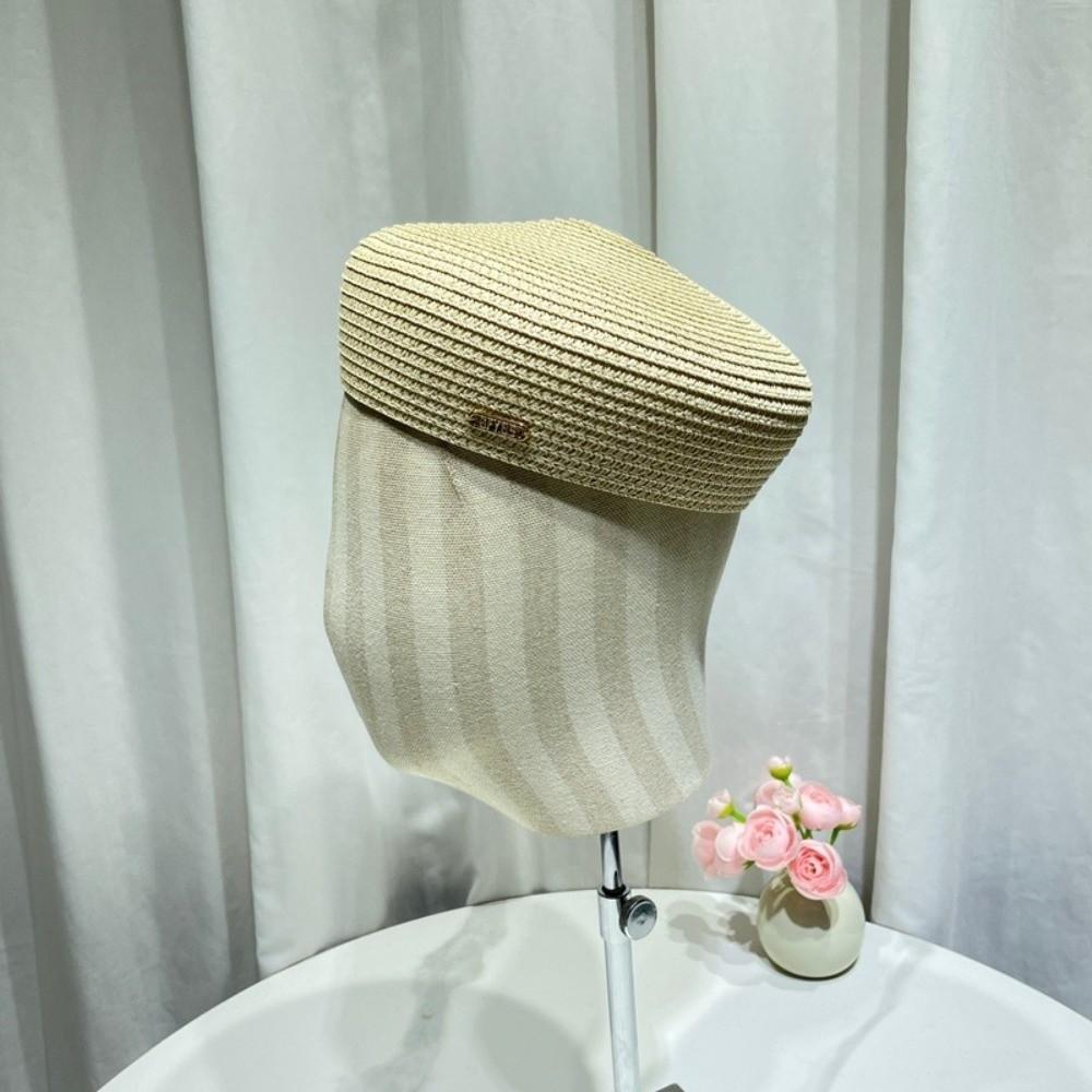 Solid Women's Straw Pillbox Hat Structured Crown Painter Hat New Round Dress Hat  Formal Occasions