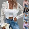 Dames Herfst Dunne Kant Ritsjassen Dames Lange Mouw Holle Bovenkleding Korte Jassen