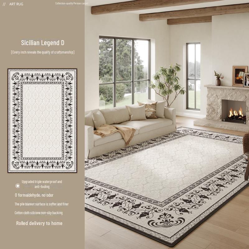 Bohemian Dirt-Resistant Living Room Carpet: Easy-Care, No-Wash 2025 High-End Light Luxury Sofa Blanket & Bedroom Floor Mat