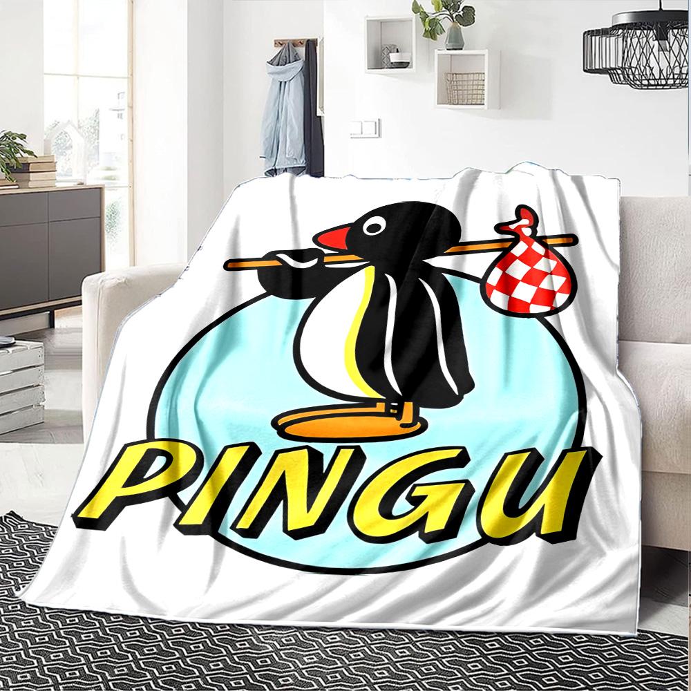 1pc Pingu3 Blanket, Gift, for Men and Women, Soft Blanket, Good for Sofa Bed Couch Travel, Lightweight Flannel Blanket