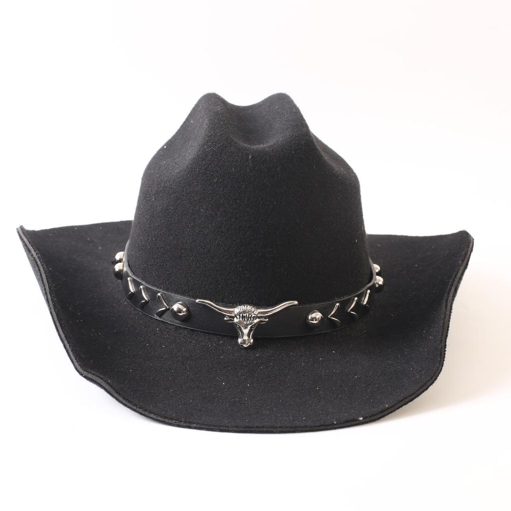 Popular European and American Classic Imitation Cashmere Felt Hat, Men's and Women's Fashion Seamless Edge Western Cowboy Hat