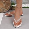 Fashion Women Plus Size Rhinestone Flip Flops Flat Bottom Beach Sandals Slippers Comfortable Summer Outdoor Casual Slides Women's Shoes