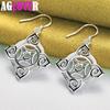 925 Sterling Silver Geometric Pattern Drop Earring Jewelry