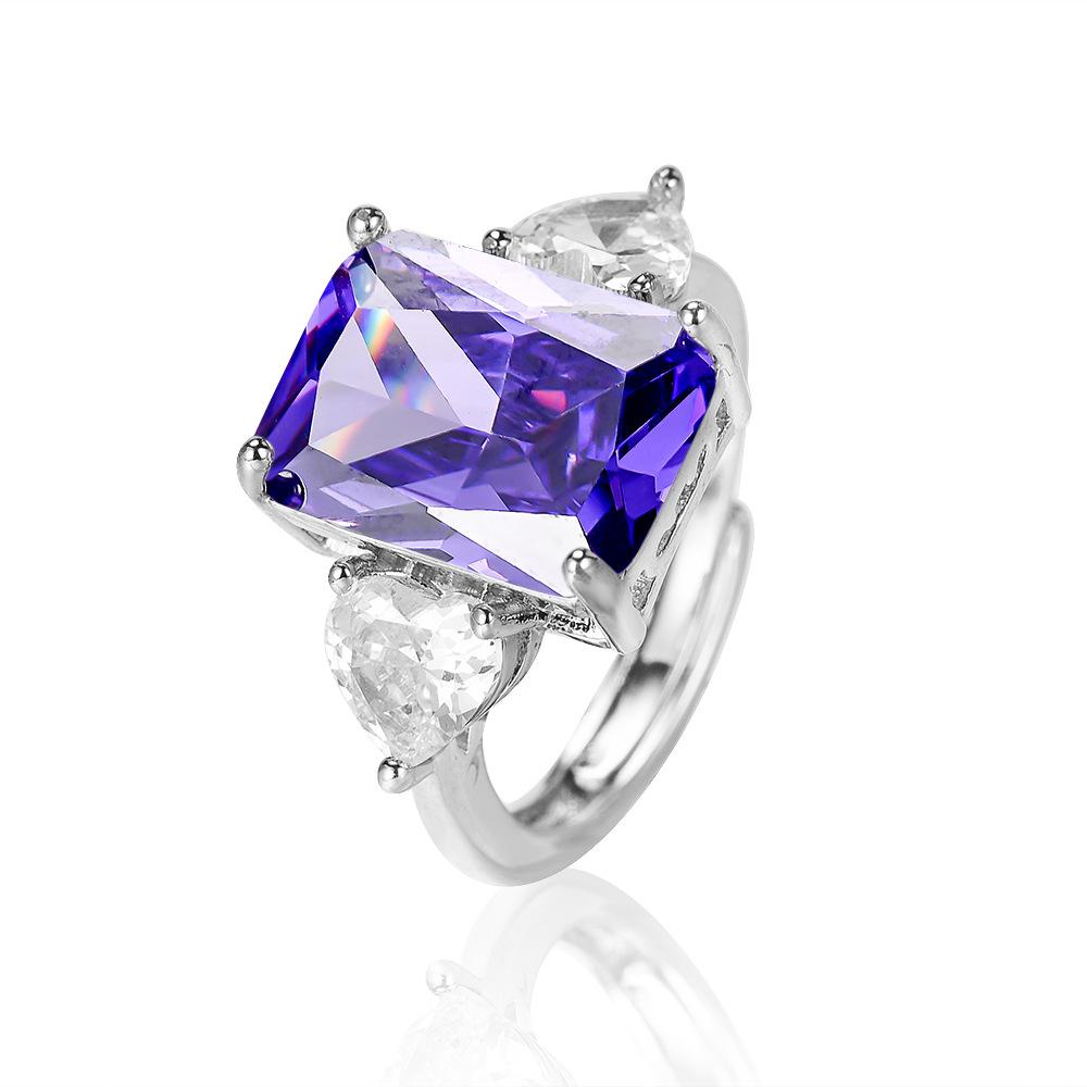 Hot Love Zircon Ring Simulation Ruby Gemstone Live Ring Party Atmosphere Ring