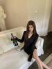 2026 Autumn/Winter V-Neck Slimming Long-Sleeve Dress: Feminine Hip-Hugging Short Skirt