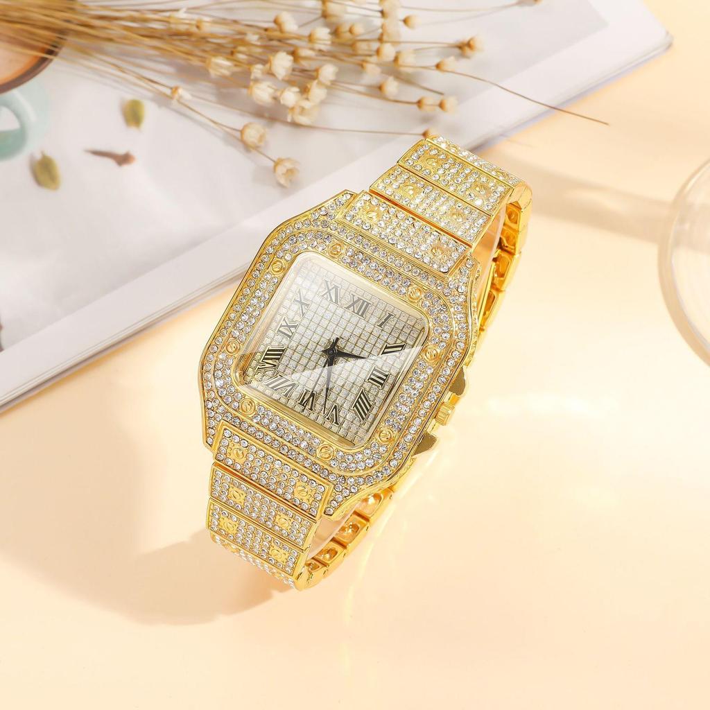 Roman Square Starry Steel Band Quartz Watch - Unisex, Trendy European & American Style