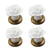 4Pcs Elegant Florals Ceramics Cabinets Knobs With Zinc Alloy Screws for Furniture Wardrobe Dresser Drawer Handles Use
