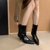 Pointed thin heel casual short boots women's 2025 autumn and winter new versatile temperament fashion boots thin boots high heel boots black