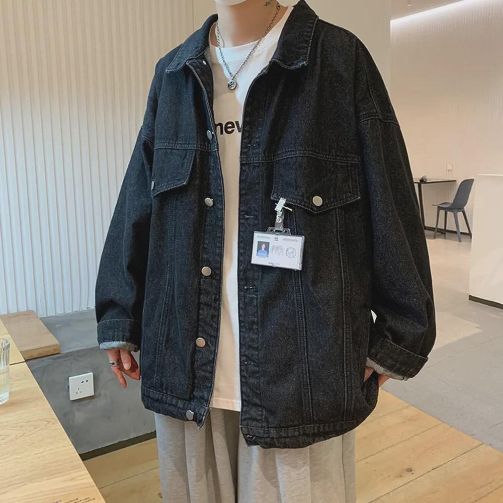 Men's Oversized American Retro Denim Jacket - Trendy, Stylish Spring/Autumn Workwear