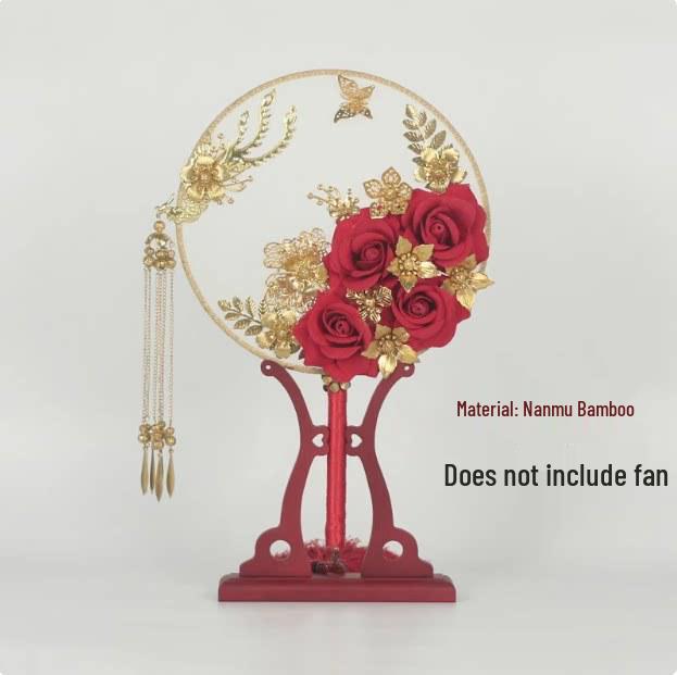 Folding Round Fan Holder - Classical Chinese Wedding & Palace Display Stand