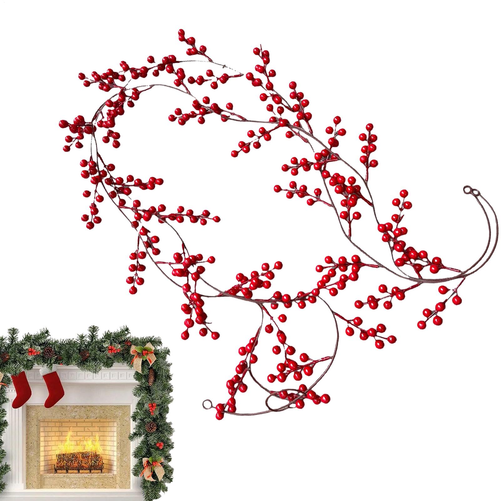 

78 Inch Artificial Red Berries Faux Winter Wreath Christmas Decorations Red Berry Vine Christmas Garland For Indoor Outdoor Door China Mainland