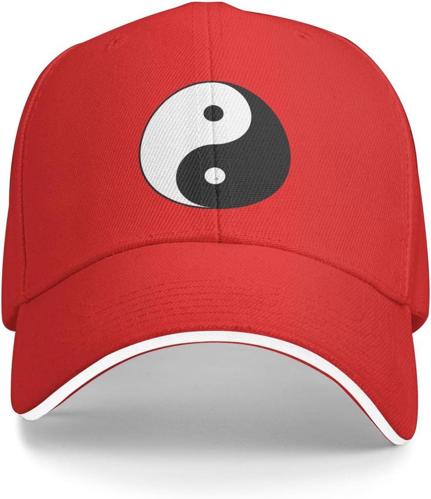 Yin Yang Baseball Cap Adjustable Polyester Casual Sun Protection Baseball Hat for Adults