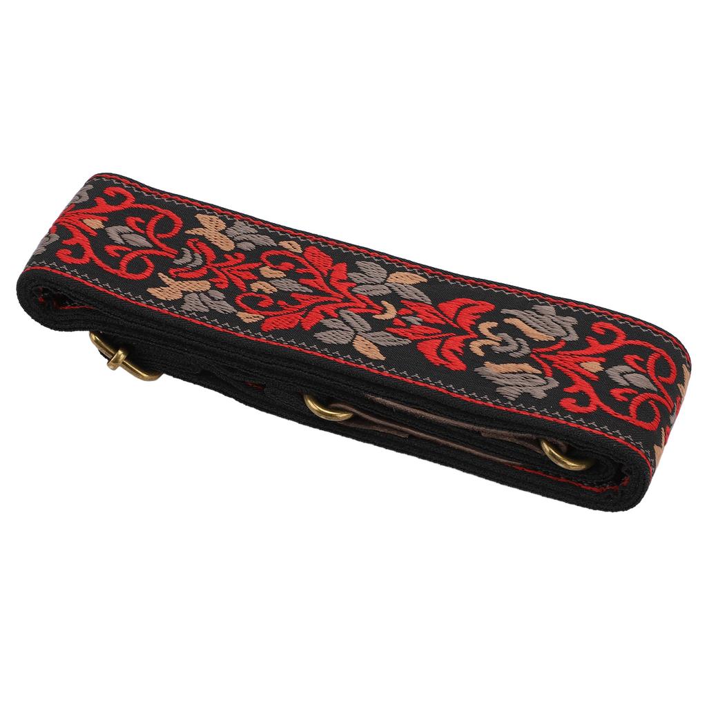 Guitar Strap Thickened and Widened Multifunctional Unique Jacquard Embroidery Guitar Strap Black