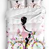 Pink Girl Flower Butterfly Duvet Cover Bed Bedding Set Home Textile Quilt Cover Pillowcases Bedroom Double Bedding Set No Sheet