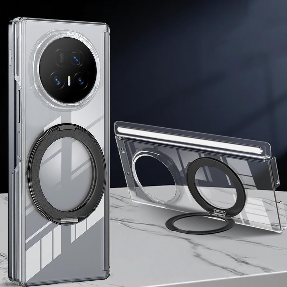 

For Honor Magic V5 5G Kickstand Crystal Magnetic Case TPU PC Phone Cover Magnetic Hinge Protection