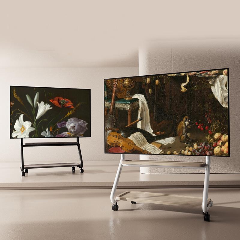 Mobile TV Stand for 32-65inch TVs Rolling TV Cart Modern Living Room TVs Stand 110lbs VESA 600x500mmFloor Stand TV Support Shelf