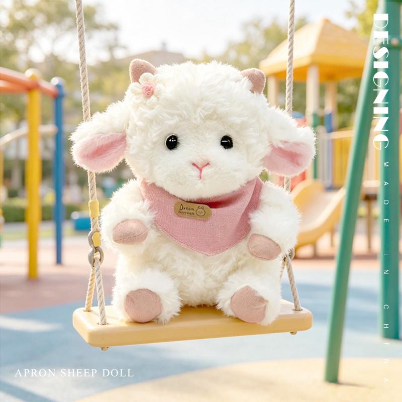 23cm Adorable Sheep Plush Toys Triangle Scarf Sheep Companion Dolls  Stuffed Plush Filled Lamb Mother’s Day For Gifts