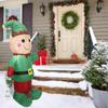 Christmas Inflatables Outdoor Decorations Elf 5FT Built-in LED Lights and Air Blower Blow Up