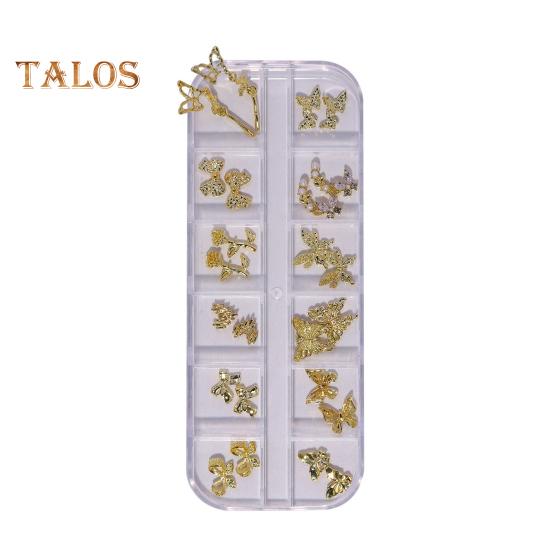 

Украшение для ногтей, легкая паста, привлекательные изысканные 12 сеток, подвеска для ногтей в форме бабочки, аксессуары для ногтей, поставки для маникюрного салона