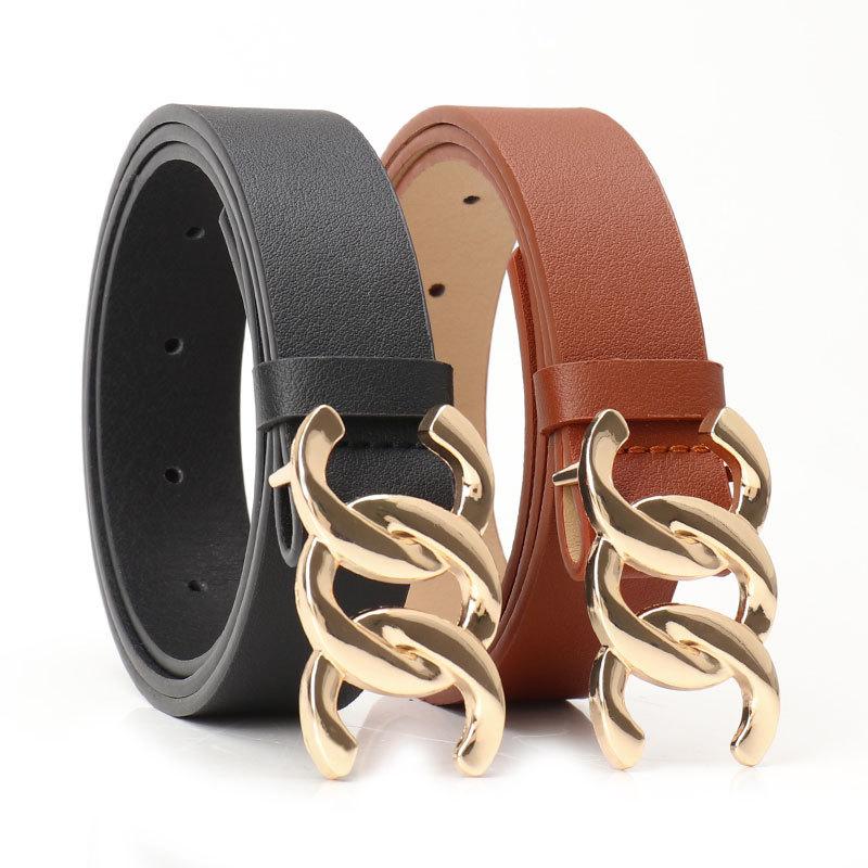 High-end Commuter Style Women's Belt Versatile Jacket Jeans Decorative Belt Maillard Alloy Buckle Belt for Women